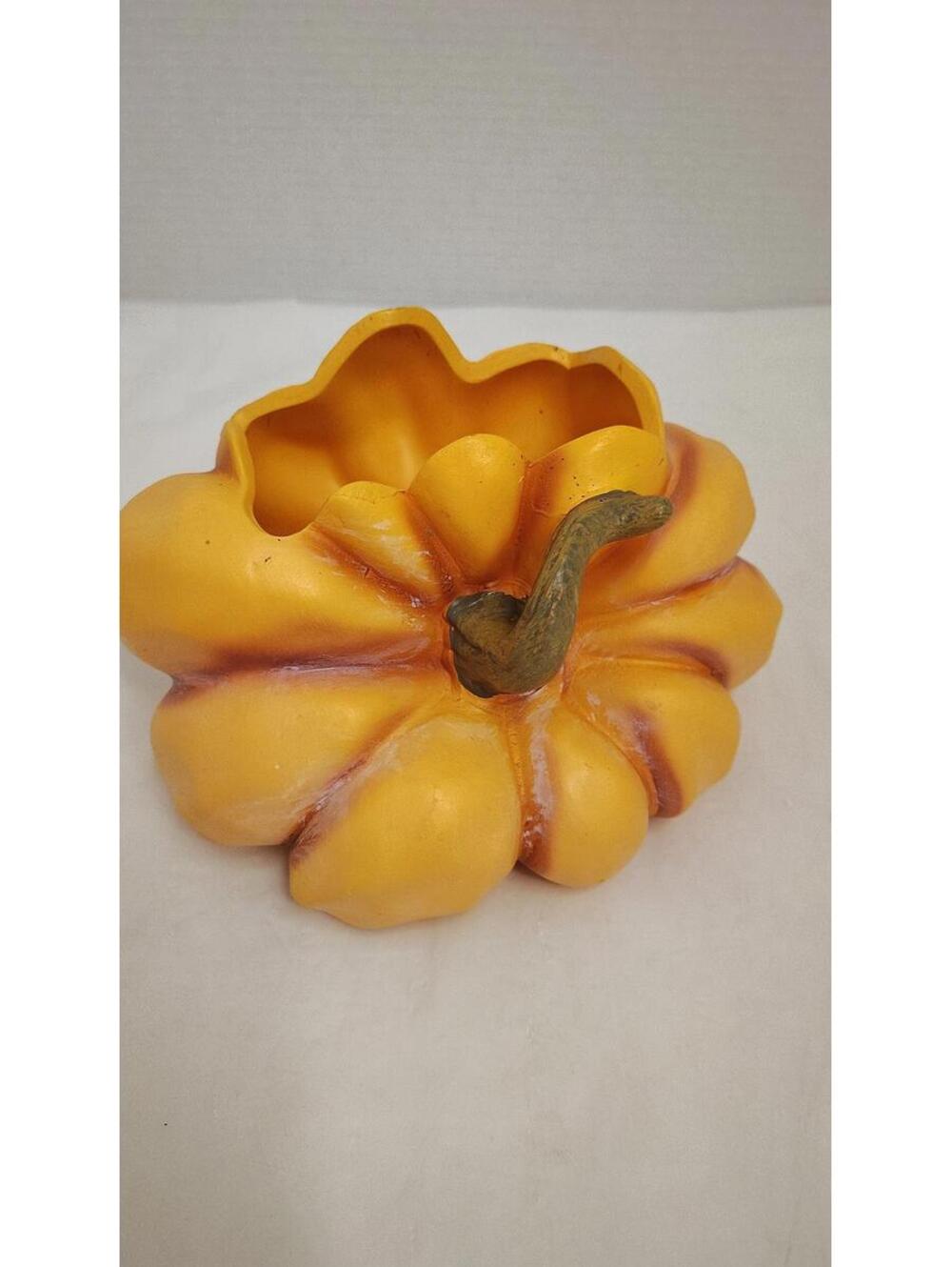 Ceramic Pumpkin Candy Dish Bowl Fall Decor Halloween Centerpiece Orange